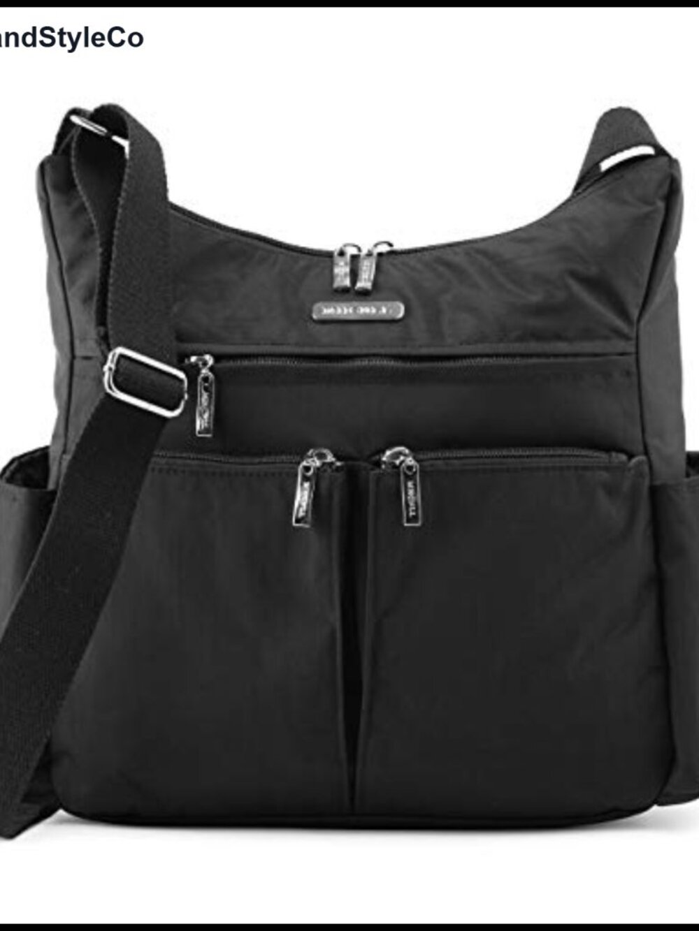 RFID Blocking Waterproof Nylon Crossbody Bag with Adjustable Strap